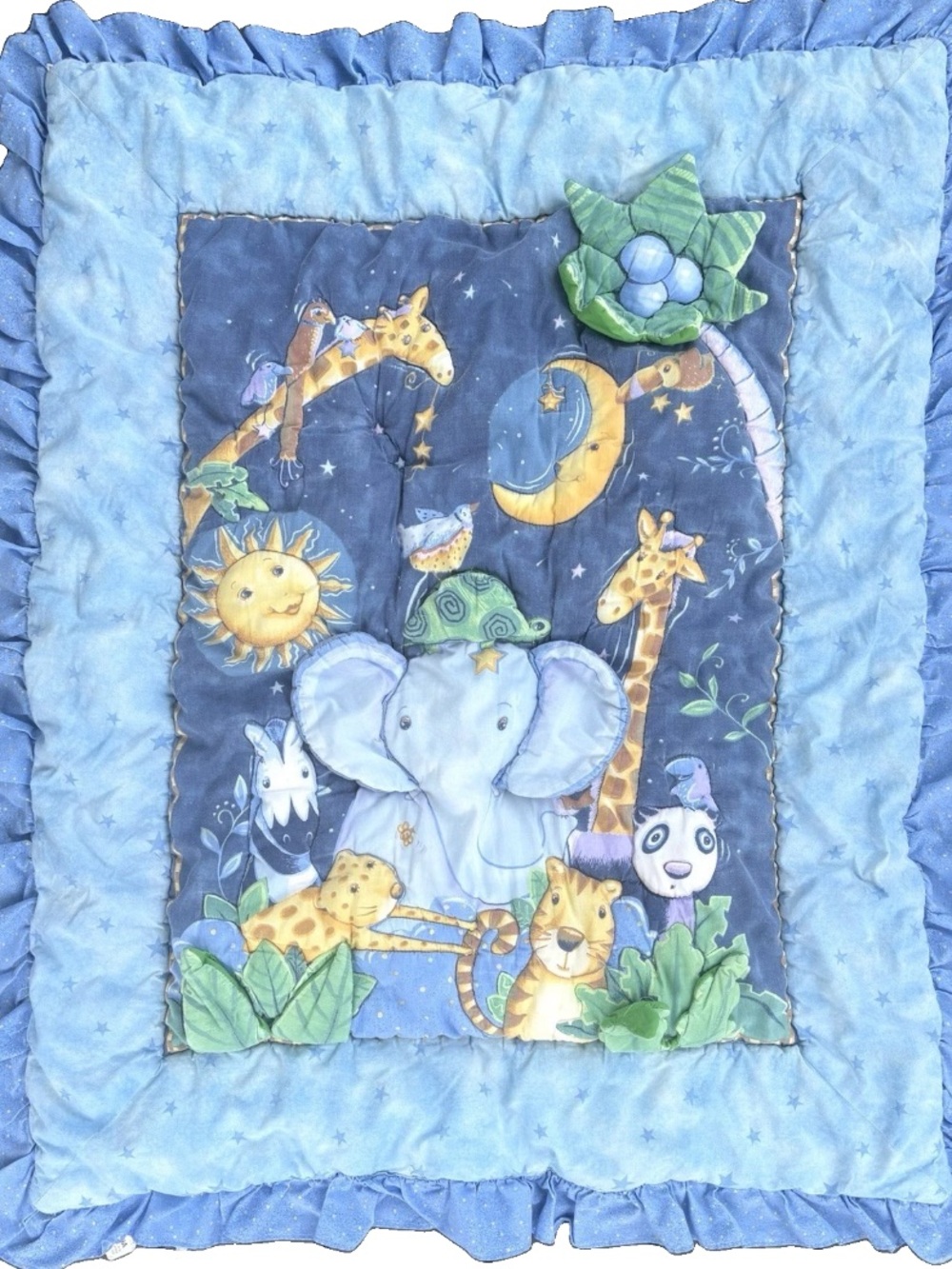 Vintage Kidsline Celestial Jungle Crib Quilt